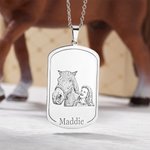 Personalisierte Pferdeportrait Hundemarke Halskette für Pferdeliebhaber