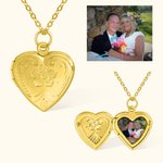 Gepersonaliseerde bloemen hart zakje ketting met foto Memorial Jewelry Gift
