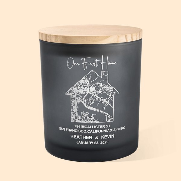 N'importe quelle carte personnalisée Where We Met Porte-bougie parfumée Cadeau de la Saint-Valentin