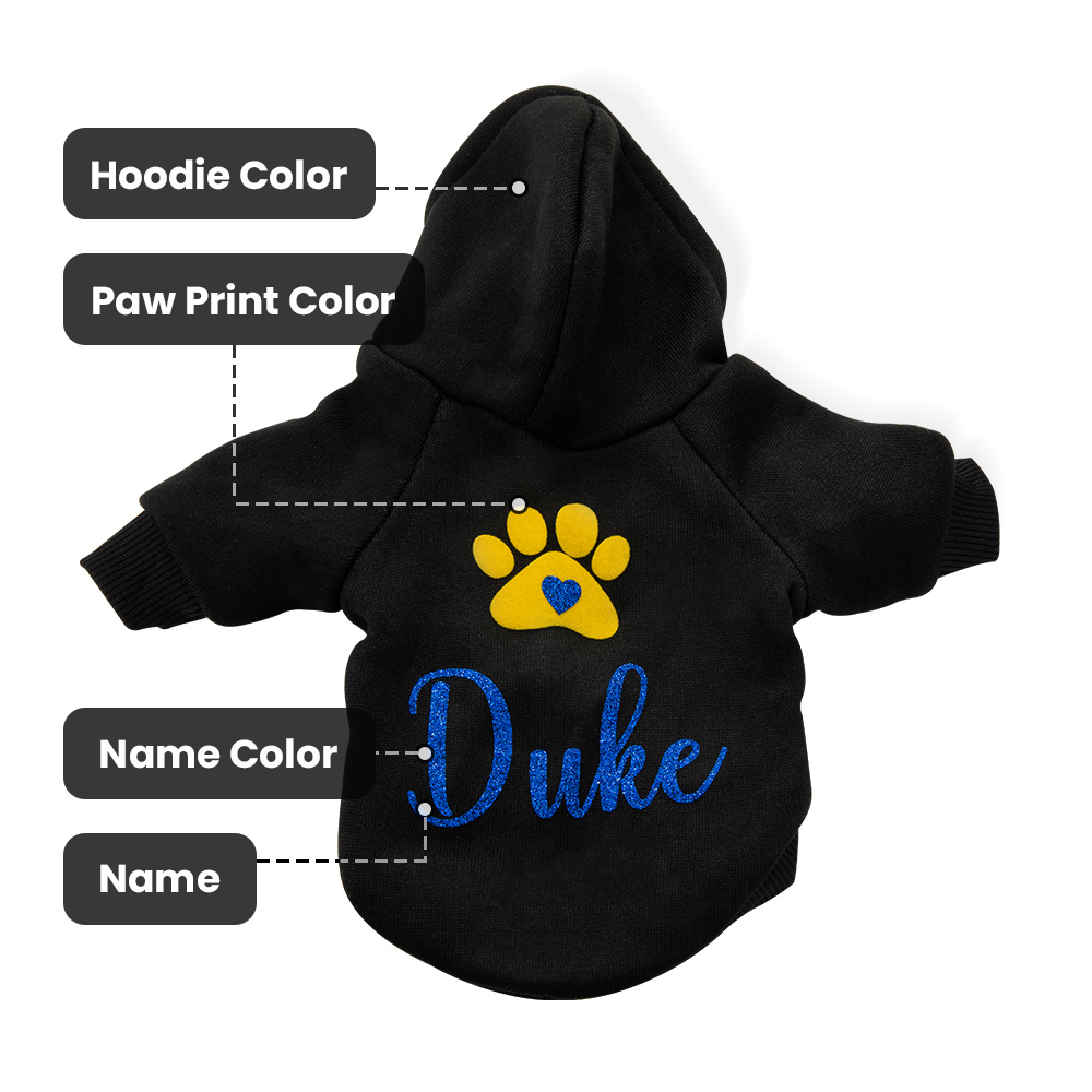Personalized Dog Paw Print Hoodie Sweater with Name Gift for Dog CALLIE