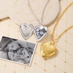 Gepersonaliseerde bloemen hart zakje ketting met foto Memorial Jewelry Gift
