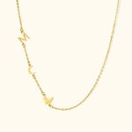 Collana personalizzata con iniziali 1-3 e farfalla Regali per lei