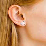 Boucle d'Oreilles en Forme de Cheval Galopant Personnalisé avec Initiale Bijoux d'Argent Cadeau d'Anniversaire Saint-Valentin pour Amatrice de Cheval