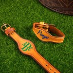 Personalized 2 Pcs Cowhide Leather Saddle Stirrup Hobbles with Glittering Monogram Name Birthday Horse Riding Gift for Horse Lovers