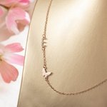 Collana personalizzata con iniziali 1-3 e farfalla Regali per lei
