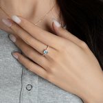 Personalised Heart Birthstone Zircon Sterling Silver Promise Ring with Engraved Text Dainty Jewellery Birthday Mother's Day Wedding Gift for Women Girls