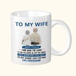 Personalisierte Ich wünschte, ich könnte die Uhr zurückdrehen Becher für Paar Ehemann Frau Hochzeit Jahrestag Geschenk