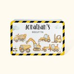 Personalized Engineering Vehicle Biscuit Tin Gift for Kids