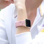 Boule de discothèque rétro personnalisée imprimée au laser pour Apple Samsung Bracelet de montre en silicone