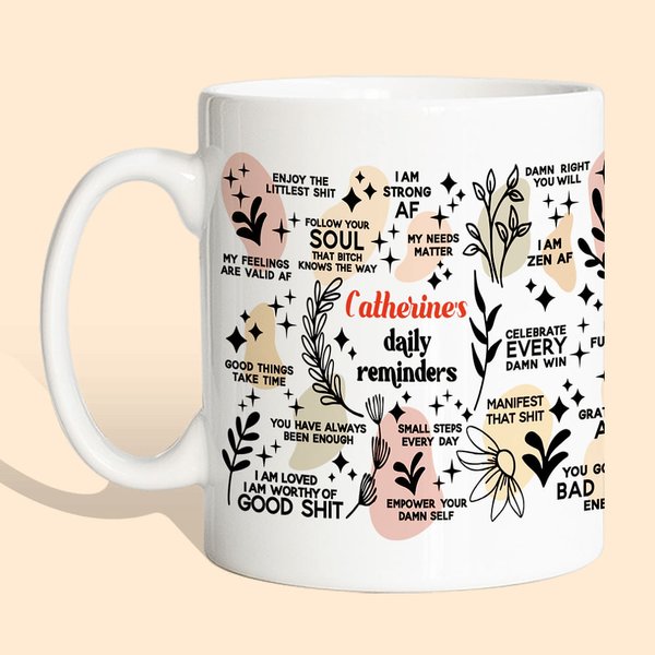 Personalisierte Bohemia Positive Tägliche Affirmationen Mentale Gesundheit Becher