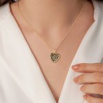 Personalized Sunflower Heart Locket Necklace with 2 Photos and Text Memorial Christmas Birthday Mother's Day Gift for Women