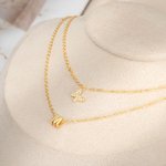 Personalized Initials and Butterfly Layered Necklace Gifts for Her