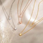 Personalized Initials and Butterfly Layered Necklace Gifts for Her