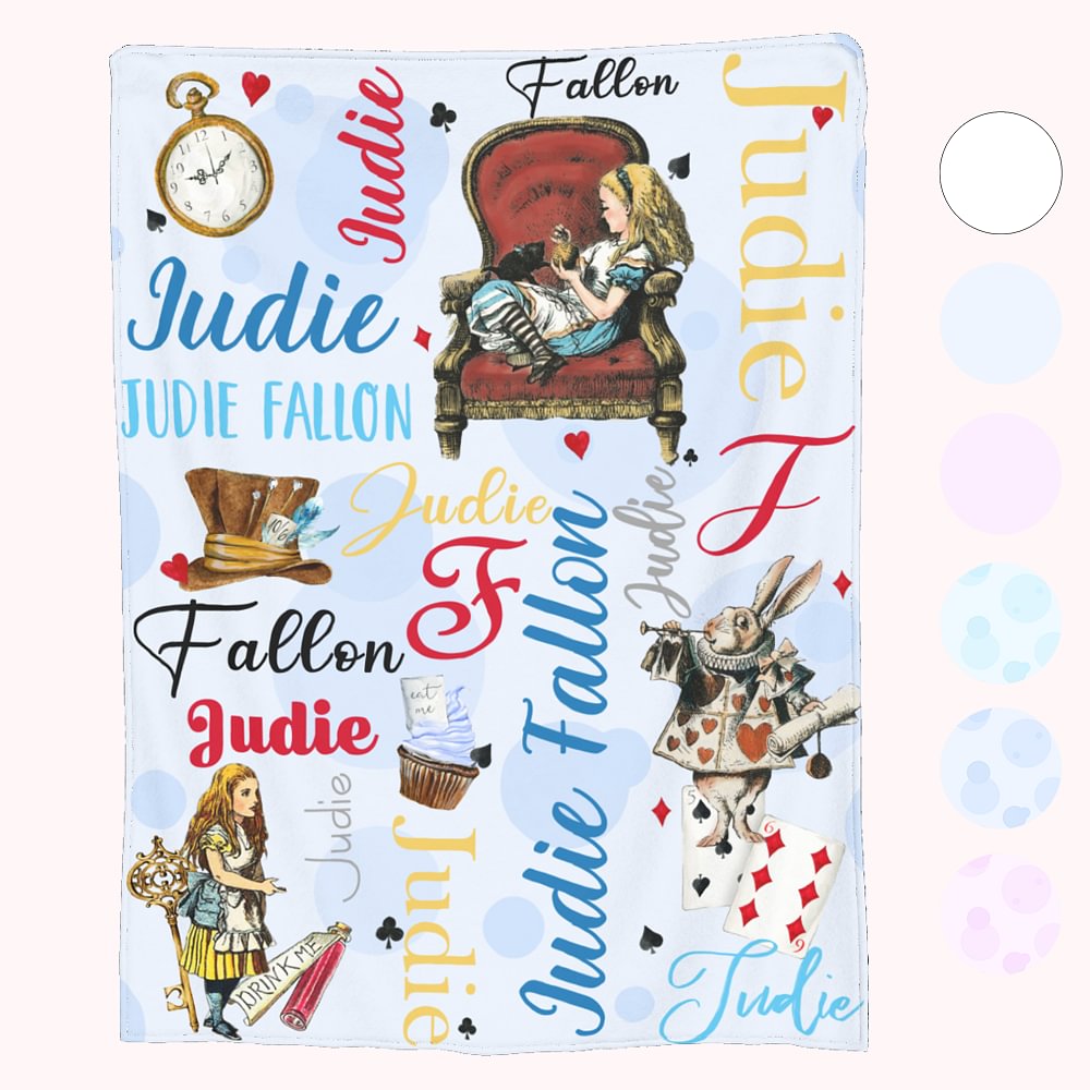 Personalized Alice in Wonderland Blanket Gift for Her CALLIE