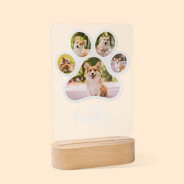 Veilleuse personnalisée avec portrait de chien pour la maman d'un chien et l'amoureux d'un animal de compagnie.