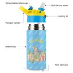 Personalized Peter Rabbit 12oz Stainless Steel Tumbler Flip Top Sippy Cup with Silicone Straw Birthday Easter Holiday Gift for Kids
