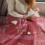 Manta personalizada de forro polar suave Las razones por las que me gusta estar con nombres Regalo para la familia