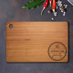 Planche à découper en bambou gravée avec texte Cadeau de pendaison de crémaillère pour la famille