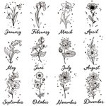 Pièce de Monnaie en Laiton Personnalisée avec Motif de Constellation Fleur de Naissance et Noms Cadeau Saint-Valentin pour Couples