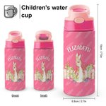 Personalized Peter Rabbit 12oz Stainless Steel Tumbler Flip Top Sippy Cup with Silicone Straw Birthday Easter Holiday Gift for Kids