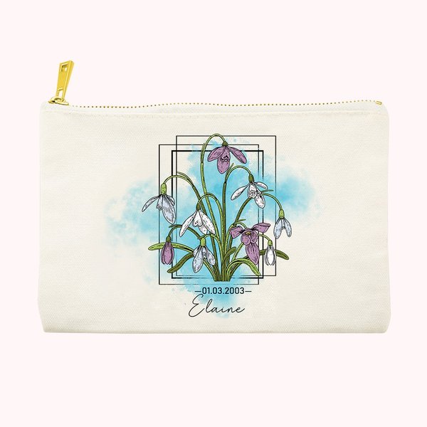 Personalisierte Geburt Blume Makeup Tasche Geschenk für Sie