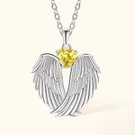 Personalisierte Engelsflügel mit Geburtsstein Halskette für Frauen Mädchen Gedenkschmuck Geschenke