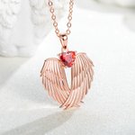 Personalisierte Engelsflügel mit Geburtsstein Halskette für Frauen Mädchen Gedenkschmuck Geschenke