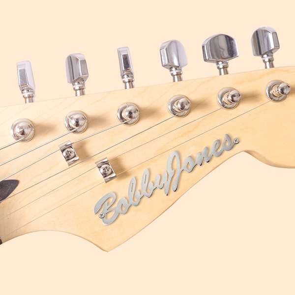 Gepersonaliseerde metalen gitaar kop Badge met naam belettering Badge verjaardag Gift voor gitaarliefhebbers