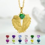 Personalisierte Engelsflügel mit Geburtsstein Halskette für Frauen Mädchen Gedenkschmuck Geschenke