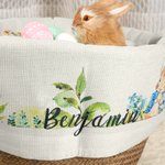 Personalized Easter Basket Liner Monogram Rabbit Peter and Flopsy