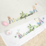 Personalized Easter Basket Liner Monogram Rabbit Peter and Flopsy