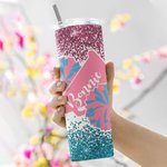 Personalisierte Megaphon und Pom Poms Becher mit Glitter Geschenk für Cheerleader