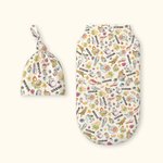 Personalized Peter Rabbit Baby Swaddle Blanket with Hat Baby Shower Newborn Gifts for Baby