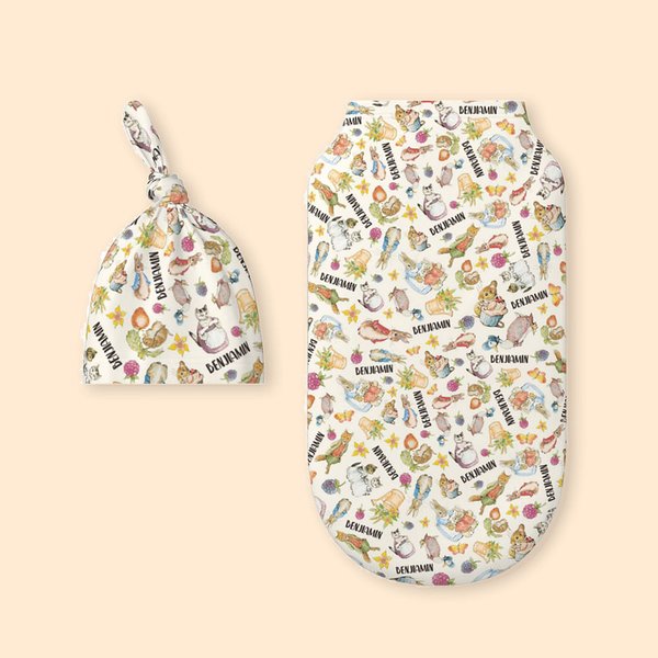 Set di coperte personalizzate di Peter Rabbit per neonati, regali per il neonato