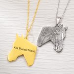 Personalized Horse Portrait Photo Necklace Jewellery Gift For Horse Lovers