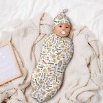 Personalized Peter Rabbit Baby Swaddle Blanket with Hat Baby Shower Newborn Gifts for Baby
