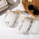 Personalized Wild Flower Birth Flower and Name Can Glass Tumbler 20oz Gift for Bridesmaid