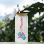 Verre à boire personnalisé avec mégaphone et pompons Cadeau pour pom-pom girl.