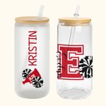 Verre à boire personnalisé avec mégaphone et pompons Cadeau pour pom-pom girl.