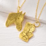 Personalized Horse Portrait Photo Necklace Jewellery Gift For Horse Lovers