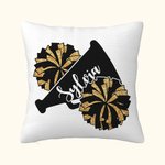 Megáfono personalizado y Pom Poms Cheerleader Almohada Funda de Cojín