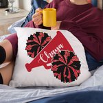 Megáfono personalizado y Pom Poms Cheerleader Almohada Funda de Cojín