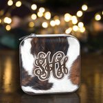 Personalised Cowgirl Cowhide Fur Travel Jewellery Storage Box Christmas Gift Wedding Gift for Family Bridesmaid