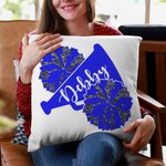 Megáfono personalizado y Pom Poms Cheerleader Almohada Funda de Cojín