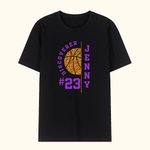 T-Shirt Personnalisé avec Nom et Numéro Motif Balle ou Ballon à Paillettes Cadeau pour Équipe Amateur de Sport