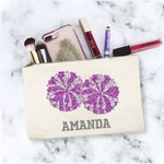 Gepersonaliseerd glitter cheerleading Pom Poms make-up cosmetisch tasje