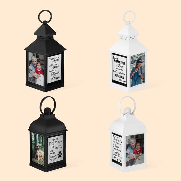 Personalized Memorial LED Light Lantern with Message and Photo Sympathy Bereavement Gift for Family Friend