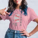 T-Shirt Personnalisé avec Nom et Numéro Motif Balle ou Ballon à Paillettes Cadeau pour Équipe Amateur de Sport