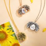 Médaillon Personnalisé avec Photo Collier de Tournesol Cadeau Anniversaire pour Femme