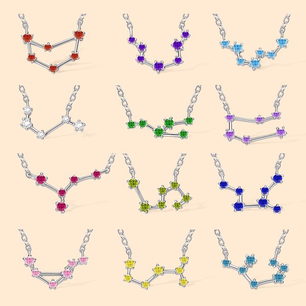 Collar Zodiac Birthstone personalizado para regalo de mujer